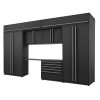 Proslat Fusion Plus 13 ft Garage Cabinet set Handy 5 Drawer Overheads