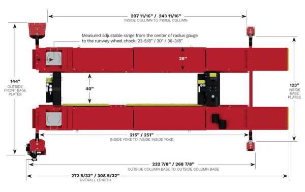 Rotary ARO22 22,000 lb ALI Certified Four-Post Heavy-Duty Open-Front Alignment Lift + Rolling Jacks - Image 3