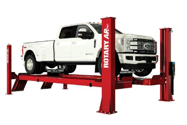 Rotary ARO22 22,000 lb ALI Certified Four-Post Heavy-Duty Open-Front Alignment Lift + Rolling Jacks