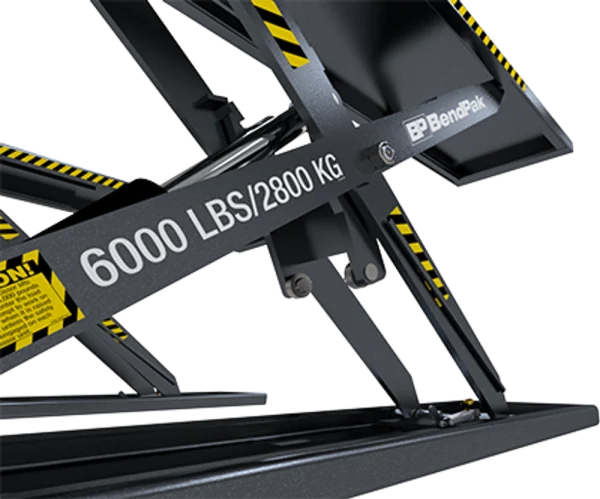 BendPak MDS-6EXTF 6,000-lb. Cap. / Mid-Rise Scissors Lift / Open Center / Extended Platform / FLUSH-MOUNT - Image 3