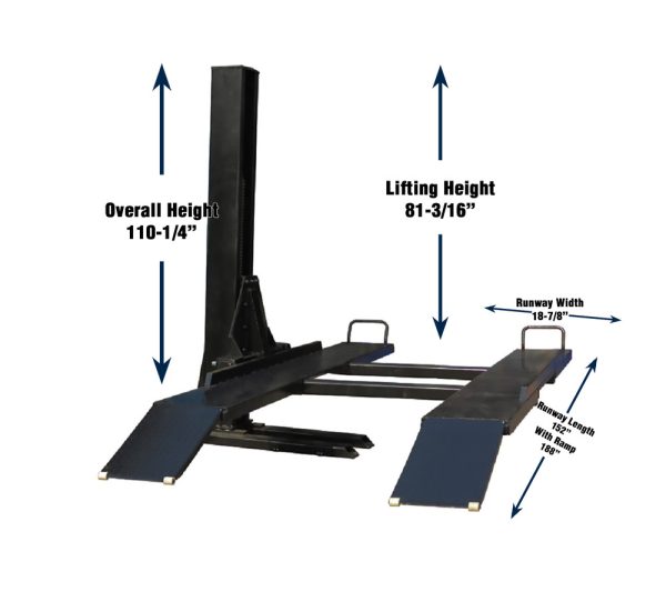 Tuxedo SP-6K-SS 6,000 lb Single Post Storage Lift - Image 3