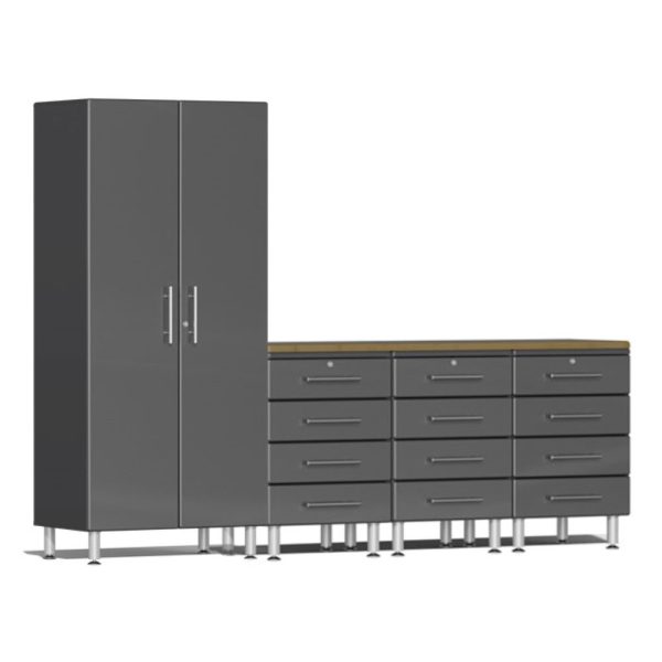 Ulti-MATE Garage Cabinet 2.0 Series 5 Piece Kit With Bamboo Worktop ...
