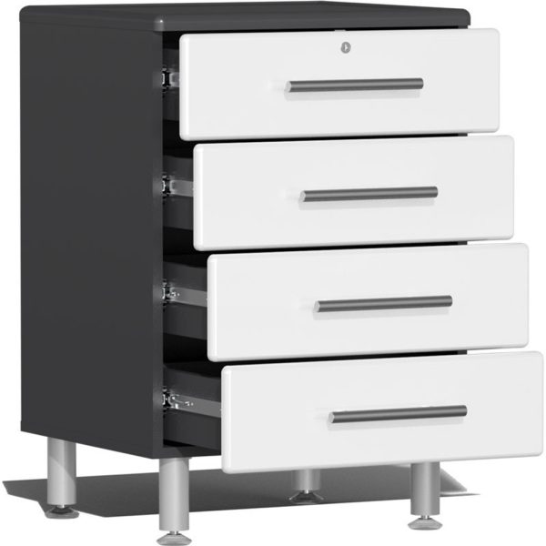 Ulti-MATE Garage 2.0 Series White Metallic 10-Piece Set with Dual Workstation - Image 4