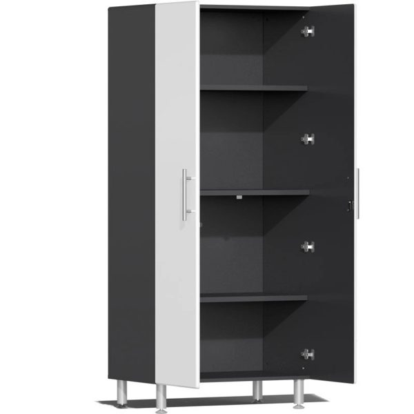 Ulti-MATE Garage 2.0 Series White Metallic 10-Piece Set with Dual Workstation - Image 3