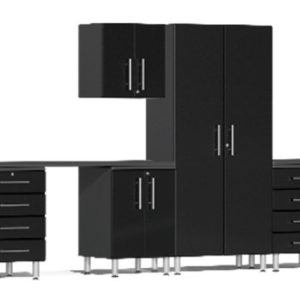 Ulti-MATE Garage 2.0 Series Black Metallic 10-Piece Set with Dual Workstation