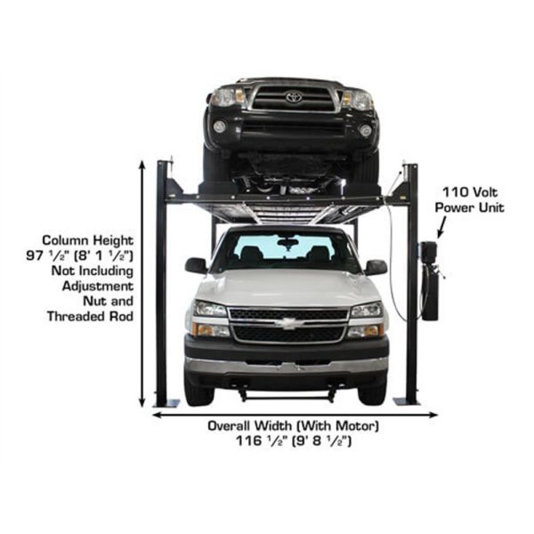 Atlas Garage PRO8000EXT-L Extra Tall/Extra Long Portable Hobbyist 8,000 lb. Capacity 4-Post Lift - Image 4