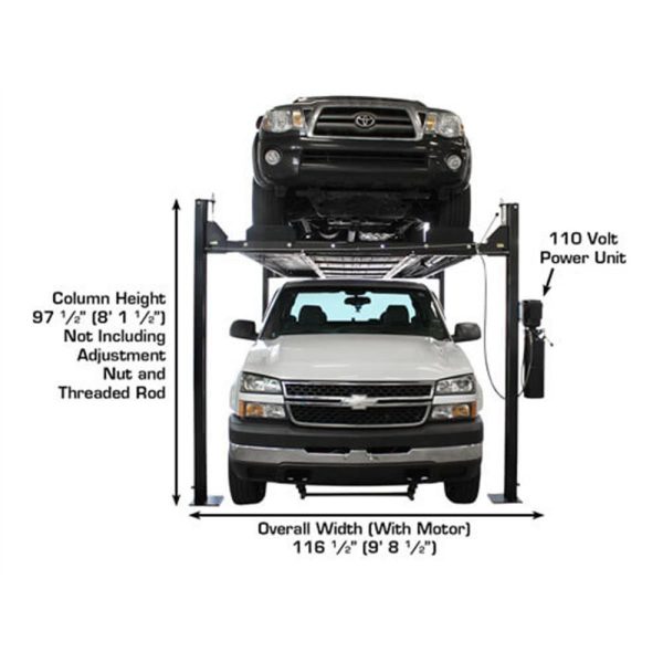 Atlas PRO8000EXT-L 4 Post Lift + RJ35 Sliding Jacks Combo - Image 3