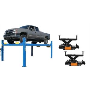 Atlas 412 12,000 lb. 4-Post Lift + RJ6 Rolling Jacks ComboFeatures and Benefits:  Combo Package includes 412 12,000 lb. Capacity lift & two RJ6 rolling jacks Heavy Duty, Commercial Grade Lift is Extra Tall, Extra Wide & Extra Long Lift has Diamond Plated Runways Lift has Air Operated Single Point Lock Release (External Air Supply Required - NOT INCLUDED) Steel Approach Ramps Included Additional Drive off Ramps Available (Sold Separately) Runway Extensions Available (Sold Separately) Mounting Hardware Included Jacks are Air Over Hydraulic operated Truck Adapter Set for each Jack Included This part number FREIGHT PREPAID