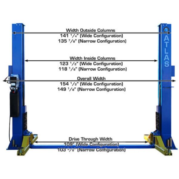 Atlas BP12000X Commercial Grade Baseplate 12,000 lb. Capacity 2-Post Lift - Image 3