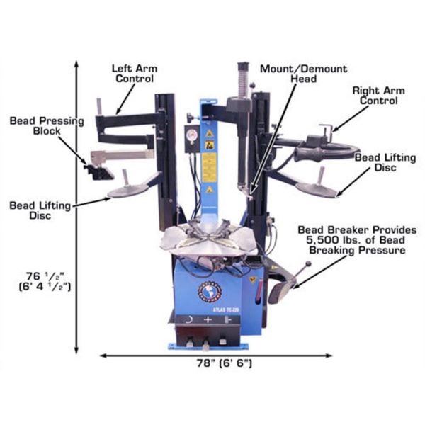 Atlas TC229 Tire Changer w/Dual Arms - Image 2