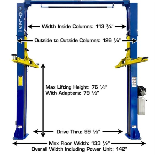 Atlas XH-TPO-9 9,000 lb. Capacity Overhead 2-Post Lift - Image 2