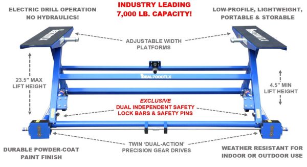 iDEAL TLX-7000 7,000 lb. Portable Auto Lift - Image 5