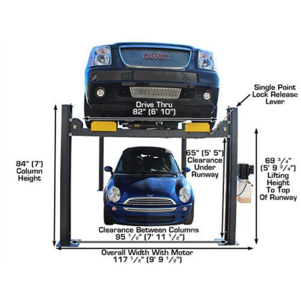 Atlas 408SL Super Deluxe Portable Hobbyist 8,000 lb. Capacity 4-Post Lift - Image 8