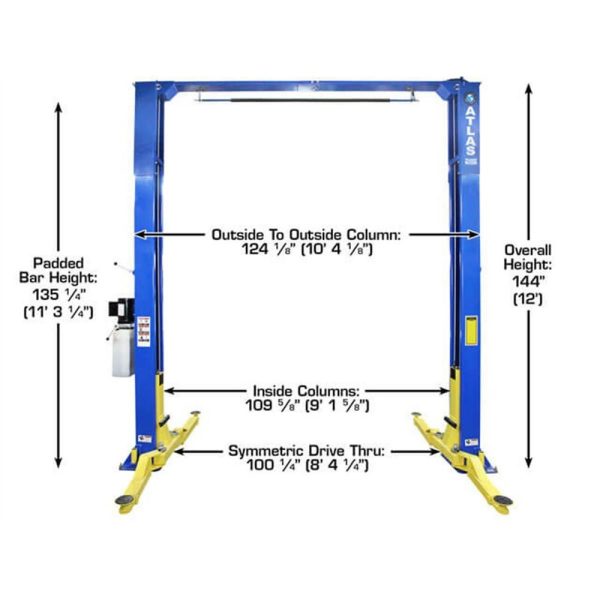 Atlas PRO-9D Overhead 9,000 lb. Capacity 2-Post Lift - Image 3