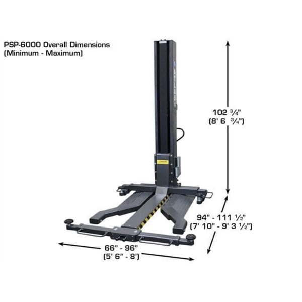 Atlas PSP-6000 6,000 lb. Capacity Portable Single Post Lift - Image 4