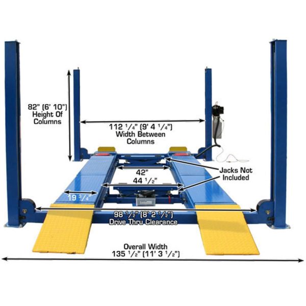 Atlas 12,000 lb. 4-Post Alignment Lift w/ Turntables - Image 7