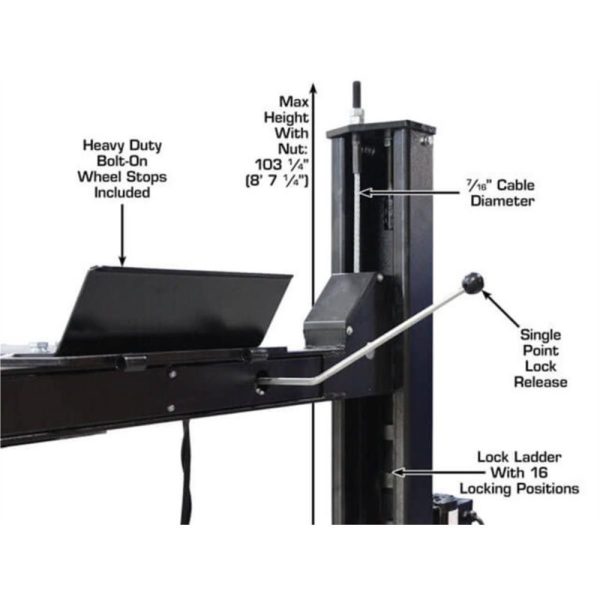 Atlas Apex 9 ALI Certified 9,000 lb. Capacity 4-Post Lift - Image 11