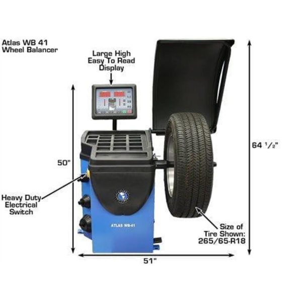 Atlas TC229 Rim Clamp Tire Changer + WB41 Wheel Balancer Combo Package - Image 8
