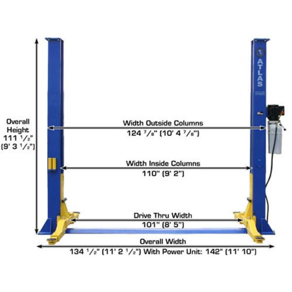 Atlas 9KBPX Baseplate 9,000 lb. Capacity 2-Post Lift - Image 8