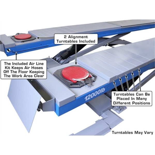Atlas 12AWFSL Alignment Scissor Lift and RJ-6 Rolling Jacks Combo - Image 9