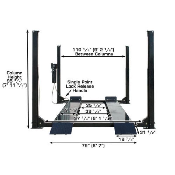 Atlas PRO9000 4 Post Lift + RJ6 Rolling Jacks Combo - Image 16