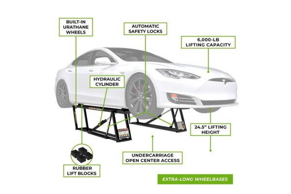 QuickJack 6000ELX 6,000 Lb. Capacity Super-Long Portable Car Lift - Image 8
