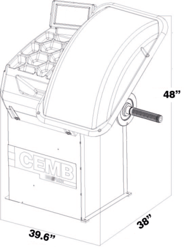 CEMB EZ10 Space-Saving 3D Data Entry Wheel Balancer - Image 3
