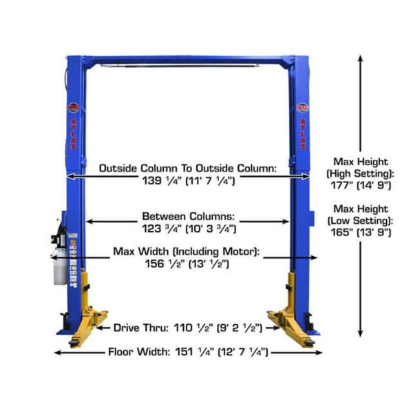 Atlas Platinum PVL12 ALI Certified 12,000 lb. Capacity 2-Post Lift - Image 6