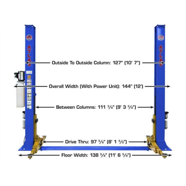 Atlas Platinum PVL9BP ALI Certified Commercial Baseplate 9,000 lb. Capacity 2-Post Lift - Image 14