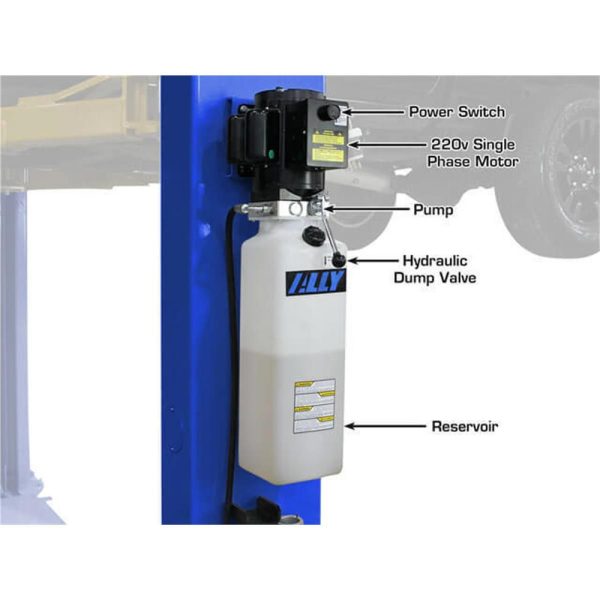 Atlas Platinum PVL9BP ALI Certified Commercial Baseplate 9,000 lb. Capacity 2-Post Lift - Image 15