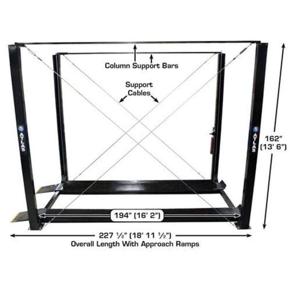 Atlas Garage PRO7000ST Super Tall 7,000 lb. Capacity 4-Post Lift - Image 11