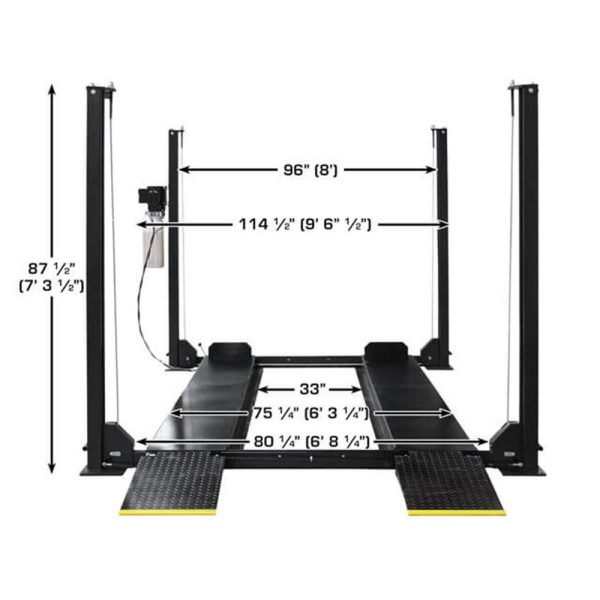 Atlas ALI Certified APEX 8 4 Post Lift + RJ35 Sliding Jacks Combo - Image 10
