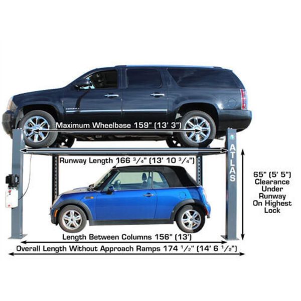 Atlas 408SL Super Deluxe Portable Hobbyist 8,000 lb. Capacity 4-Post Lift - Image 22