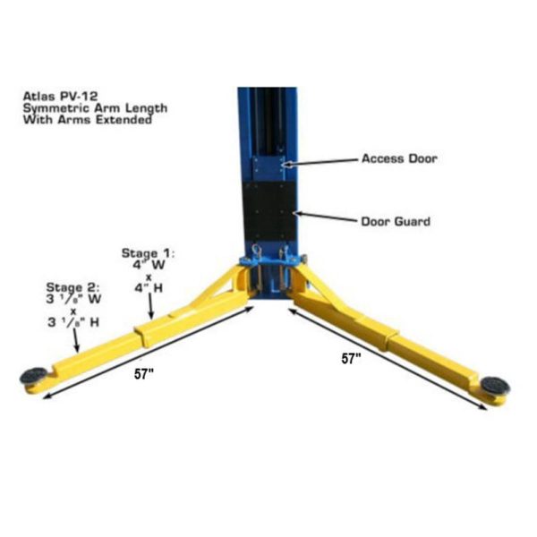 Atlas PV12PX Commercial Grade Overhead 12,000 lb. Capacity 2-Post Lift - Image 14